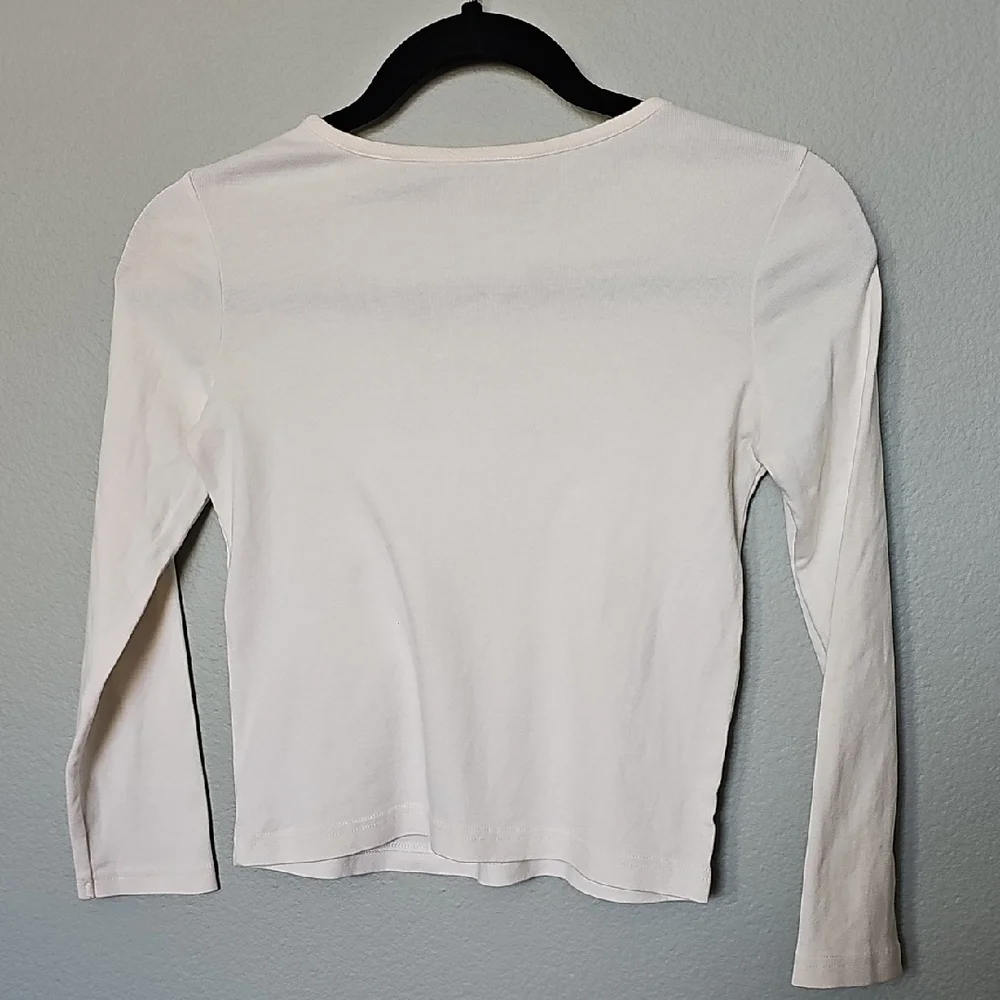 Gymboree White Long Sleeve Tee with Siamese Cat Heart Fuzzy Graphic Size 8